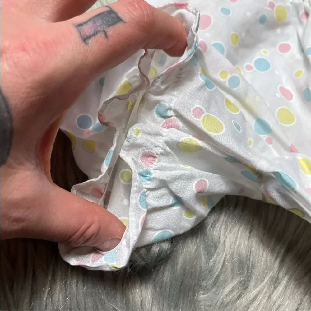 Vintage Baby Girls White Pink Blue Yellow Polka Dot Bloomers